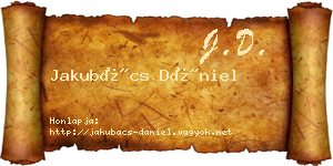 Jakubács Dániel névjegykártya